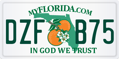 FL license plate DZFB75