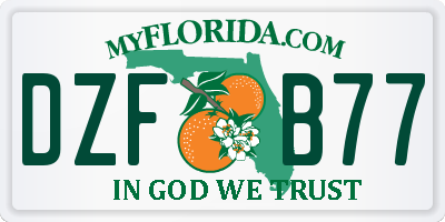 FL license plate DZFB77