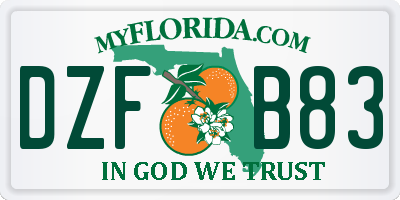 FL license plate DZFB83