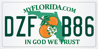 FL license plate DZFB86