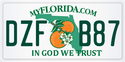 FL license plate DZFB87