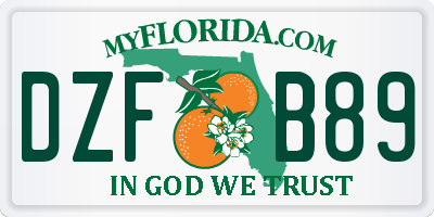 FL license plate DZFB89
