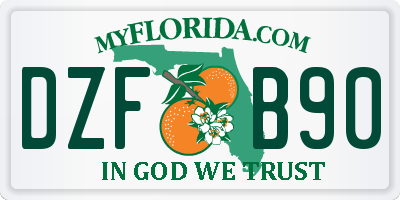 FL license plate DZFB90