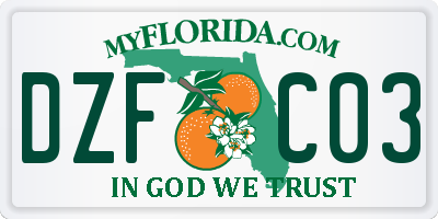 FL license plate DZFC03