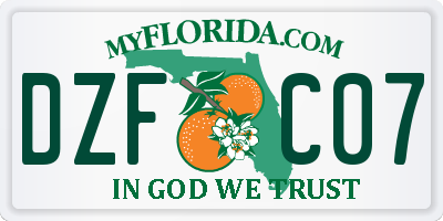 FL license plate DZFC07