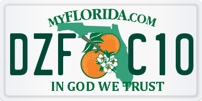 FL license plate DZFC10
