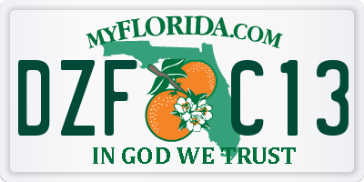 FL license plate DZFC13