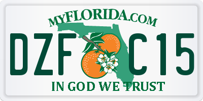 FL license plate DZFC15