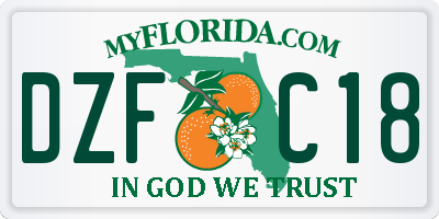 FL license plate DZFC18