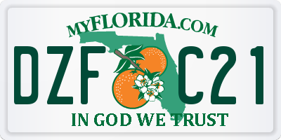 FL license plate DZFC21