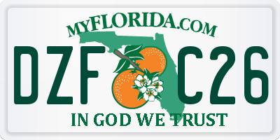 FL license plate DZFC26