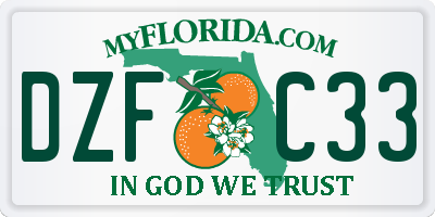 FL license plate DZFC33