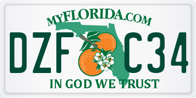 FL license plate DZFC34