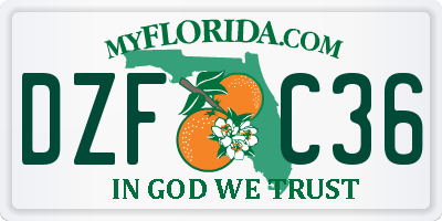 FL license plate DZFC36