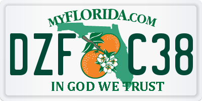 FL license plate DZFC38