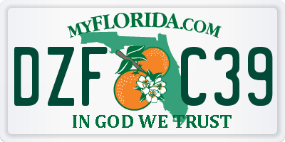 FL license plate DZFC39