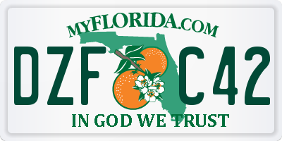 FL license plate DZFC42