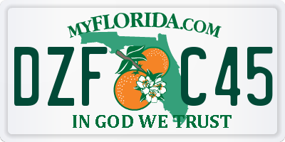 FL license plate DZFC45