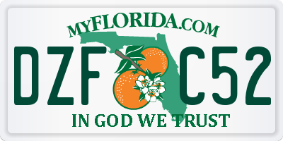 FL license plate DZFC52