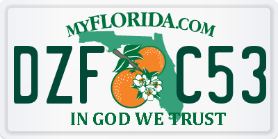FL license plate DZFC53