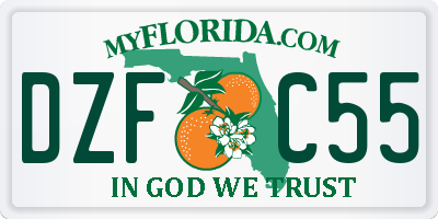FL license plate DZFC55