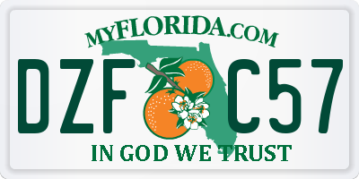 FL license plate DZFC57