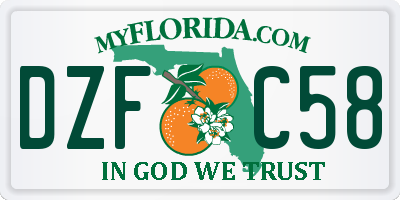 FL license plate DZFC58