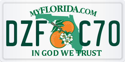 FL license plate DZFC70