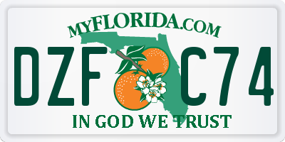 FL license plate DZFC74
