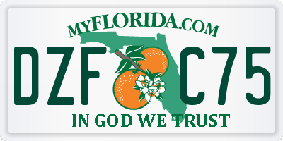 FL license plate DZFC75