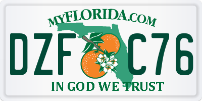 FL license plate DZFC76