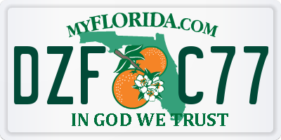 FL license plate DZFC77