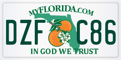FL license plate DZFC86