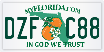 FL license plate DZFC88
