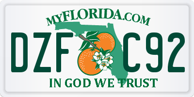 FL license plate DZFC92