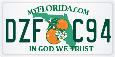 FL license plate DZFC94