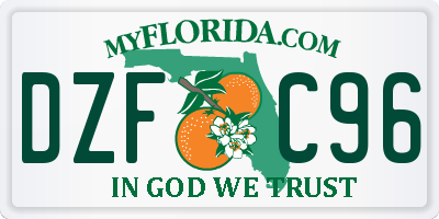 FL license plate DZFC96