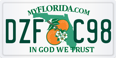 FL license plate DZFC98