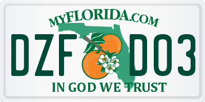 FL license plate DZFD03