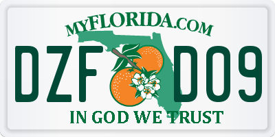 FL license plate DZFD09
