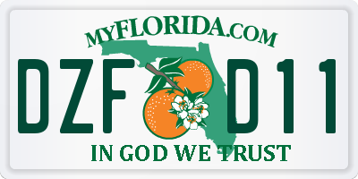 FL license plate DZFD11