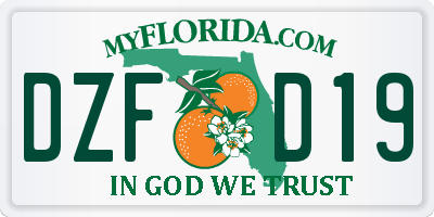 FL license plate DZFD19