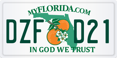 FL license plate DZFD21
