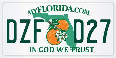 FL license plate DZFD27