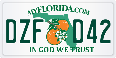 FL license plate DZFD42