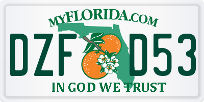 FL license plate DZFD53
