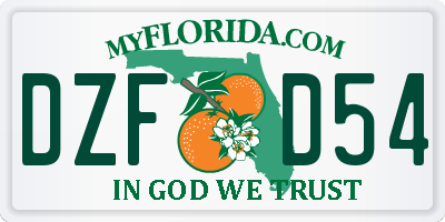 FL license plate DZFD54