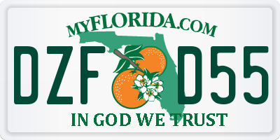 FL license plate DZFD55