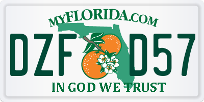 FL license plate DZFD57