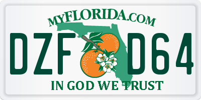 FL license plate DZFD64